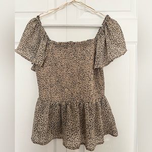 Japna Leopard Peplum Blouse